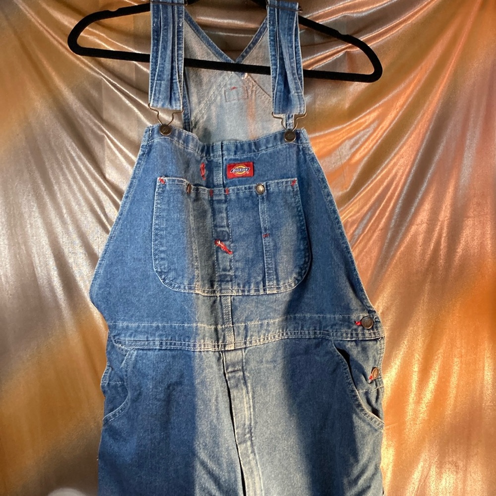 Vintage Bespoke XL Dickies overalls. Local artist added crazy cool leather. Pics